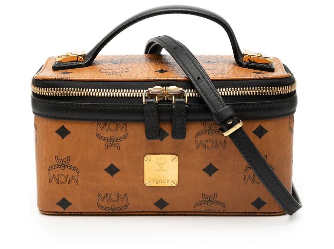 Necessaire MCM Brown Visetos Coated Canvas Rockstar Marrone