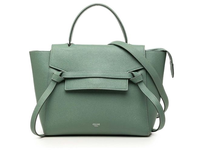 Belt Bag Céline Bolso cinturón Celine de piel de becerro micrograneada verde Verde claro