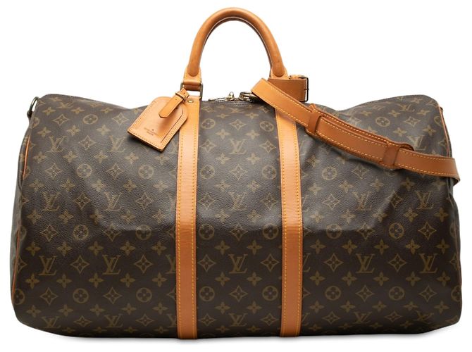 Louis Vuitton Brown Monogram Keepall Bandouliere 55 Marrom