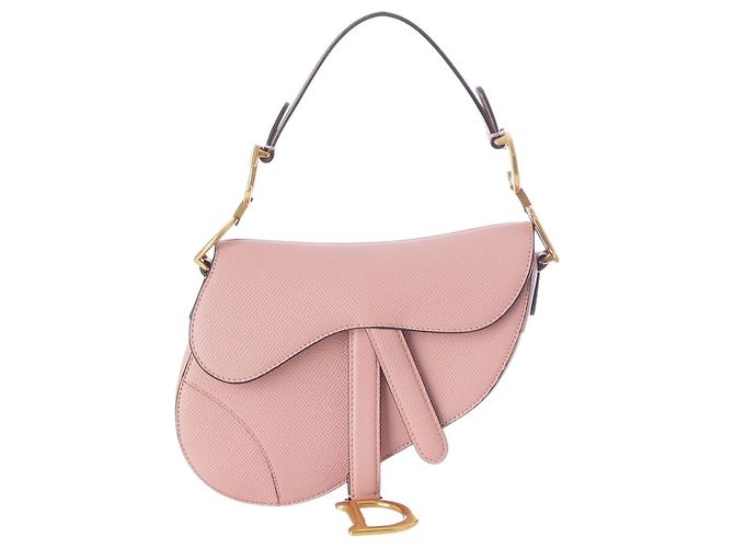 Dior Saddle Bag Mini aus rosa genarbtem Kalbsleder Pink
