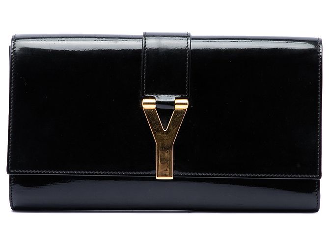 Clutch Saint Laurent Chyc Ligne de charol negro