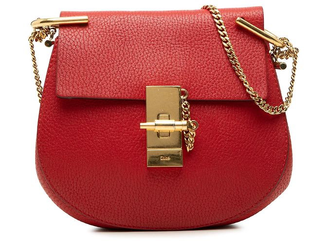 Chloé Borsa a Tracolla Drew Piccola in Pelle Rossa Rosso