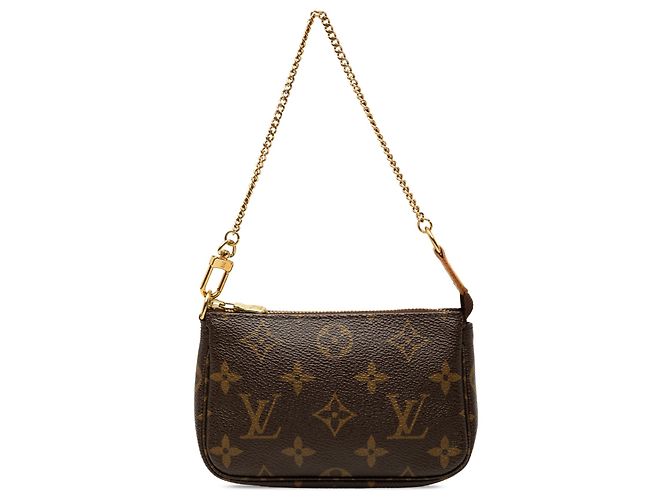 Louis Vuitton Brown Monogram Mini Pochette Accessoires Marrone
