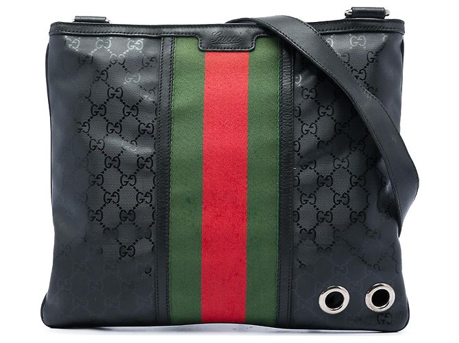 Gucci Bolso Bandolera Web Estampado GG Negro