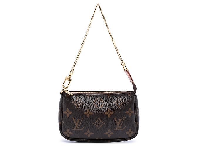 Louis Vuitton Brown Monogram Mini Pochette Accessoires Marrone