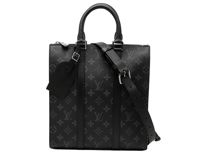 Louis Vuitton Black Monogram Eclipse Sac Plat Noir