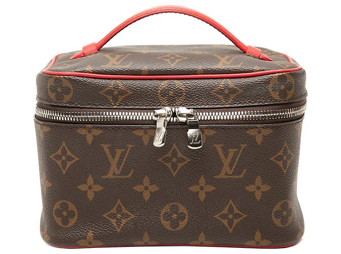 Louis Vuitton Brown Monogram Macassar Nice Mini Vanity Case Marrom