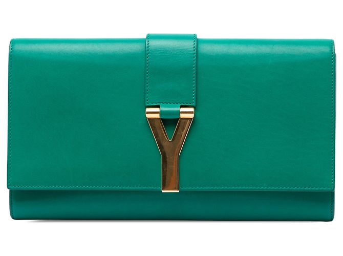 Clutch Saint Laurent Chyc Ligne de piel verde