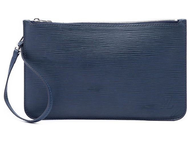Pouch Louis Vuitton Neverfull in pelle Epi blu Blu navy