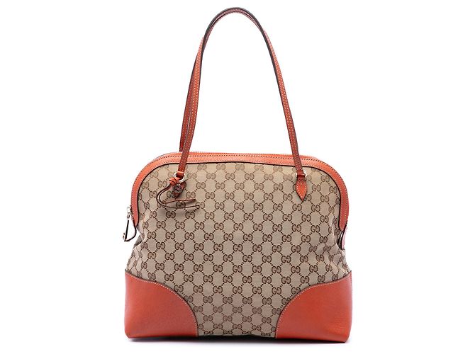 Borsa tote Gucci Bree Dome Medium in canvas GG beige