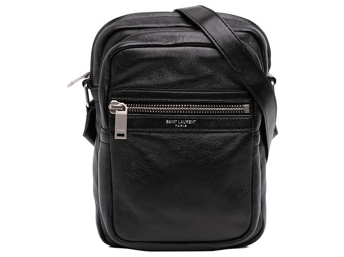 Borsa a tracolla Sid in pelle nera Saint Laurent Nero