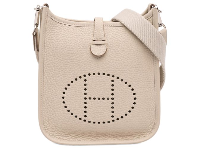 Hermès White Clemence Evelyne 16 Amazone Blanco Crudo