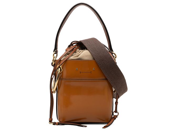 Mini Bolsa Roy em Verniz Castanho Chloé Marrom Caramelo