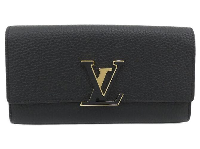 Louis Vuitton Taurillon Portefeuille Capucines Wallet Black