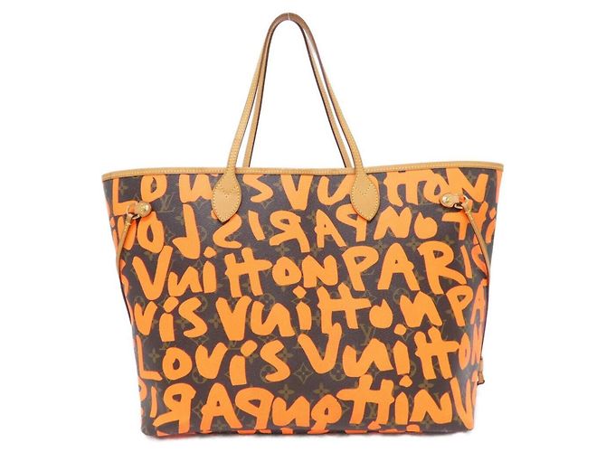 Sac à main Louis Vuitton Monogram Graffiti Neverfull GM Marron Orange
