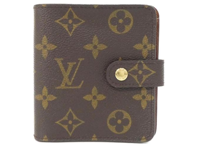 Louis Vuitton Monogram Compact Zip Wallet Braun