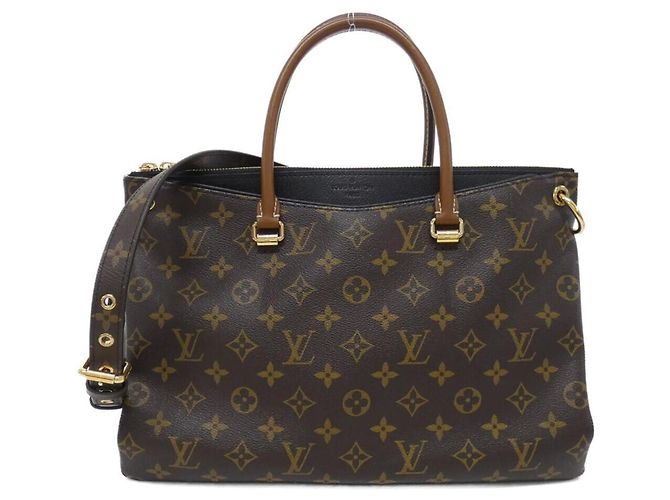 Bolsa Louis Vuitton Monogram Pallas Marrom Preto