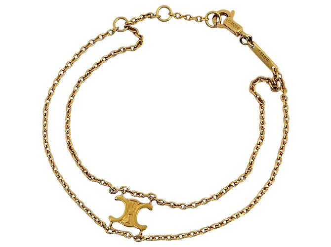 Céline Bracciale Celine Triomphe Suspender placcato oro D'oro