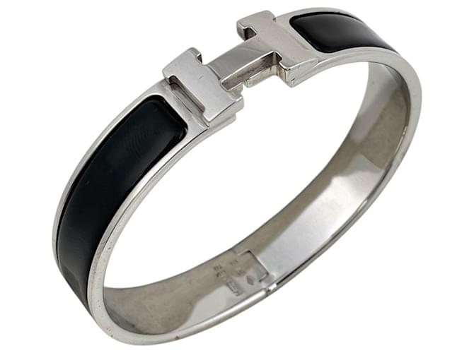 Bracciale Hermès Click H Nero Argento 