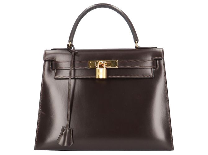 Hermès Borsa Hermes Kelly 28 Marrone Marrone scuro