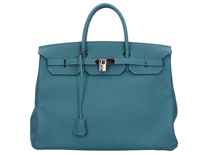 Hermès Bolsa Hermes Birkin 40 em couro Togo verde