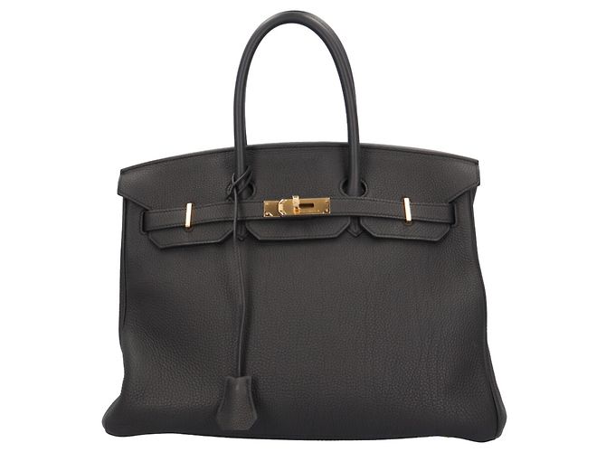 Hermès Bolsa Hermes Birkin 35 em couro Togo preto