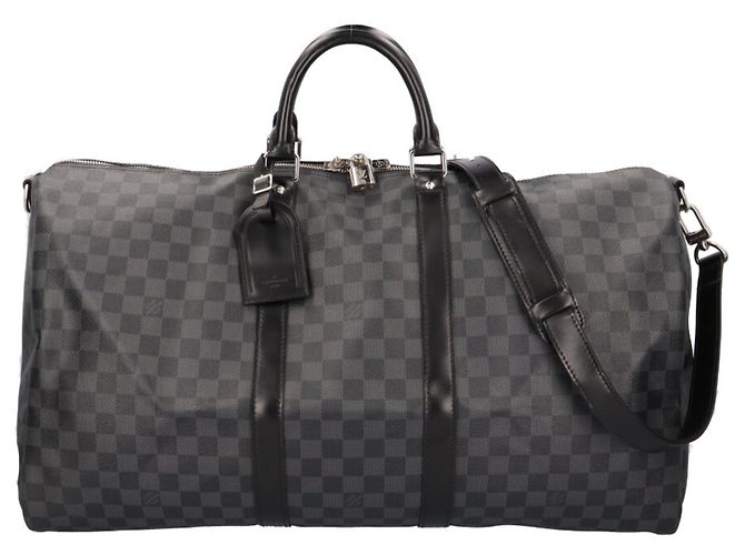 Louis Vuitton Keepall 55 Bandoulière Damier Graphite Boston Bag Marrom Preto