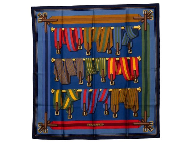 Hermès Lenço de seda Hermes Carre 90 Les Sangles