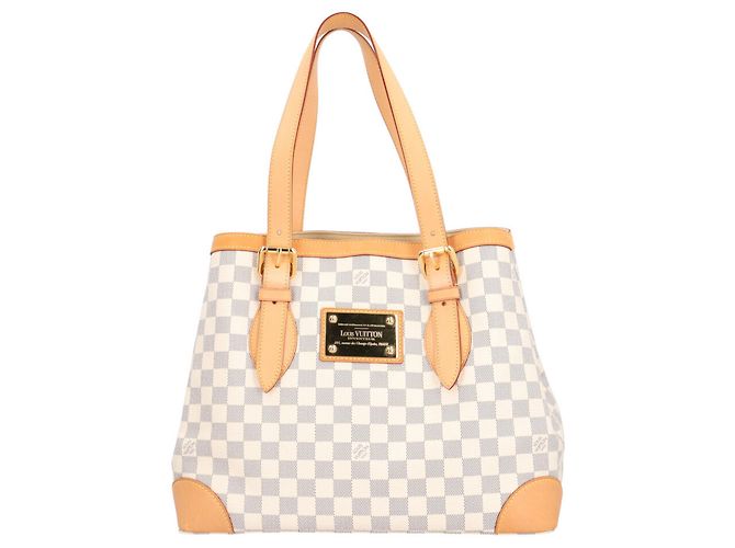 Saco Tote Louis Vuitton Hampstead MM Damier Azur Branco