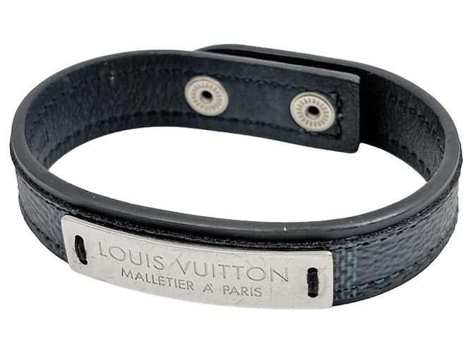 Brazalete Rígido Louis Vuitton Pruitt Negro Azul marino