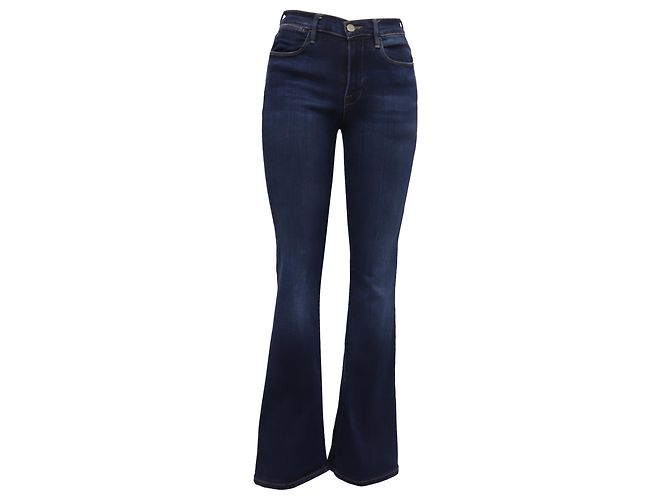Frame Denim  Frame Flared Jeans in Navy Blue Cotton