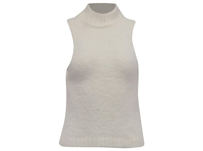 Autre Marque Top sem mangas com gola alta LPA em nylon branco Cru