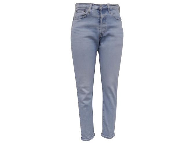 Jeans Cropped Slim-Fit Levi's em algodão azul claro