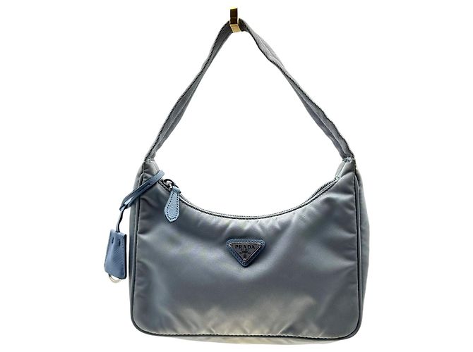 Sacos Hobo em tecido Re-Nylon Prada Azul