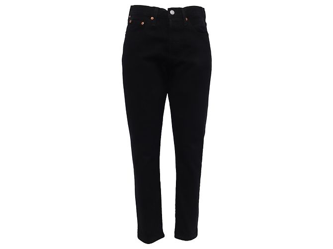 Vaqueros Levi's Slim-Fit Cropped en algodón negro Impresión de pitón 