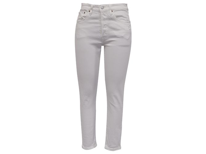 Vaqueros Levi's Slim-Fit Cropped en algodón blanco Crudo 