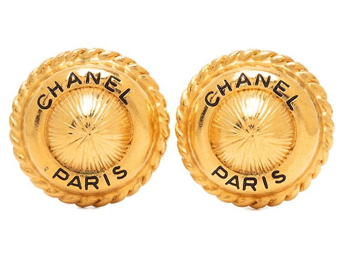 Orecchini a clip Chanel Vintage Logo D'oro