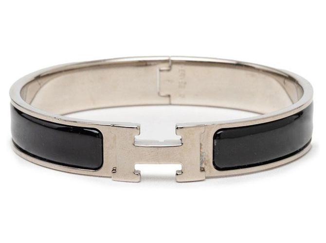 Hermès Bracciale con Charms Hermes Click H GM Nero Argento