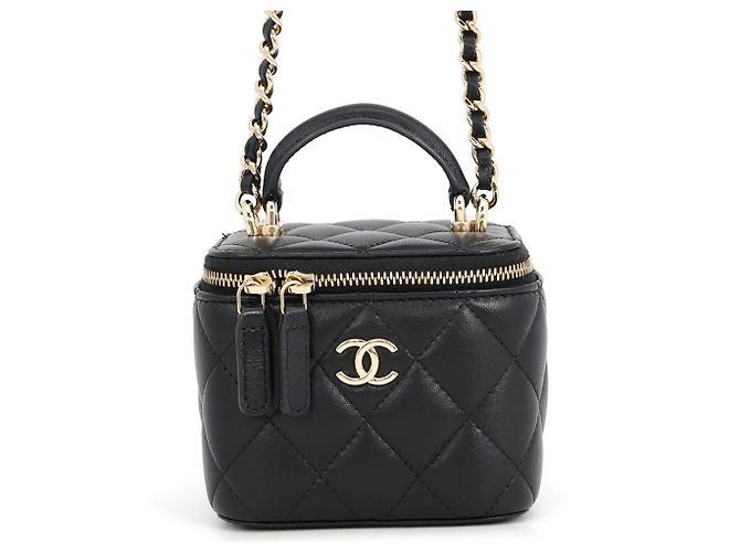 Bolsa de Ombro com Corrente Chanel Small Vanity Case Preto