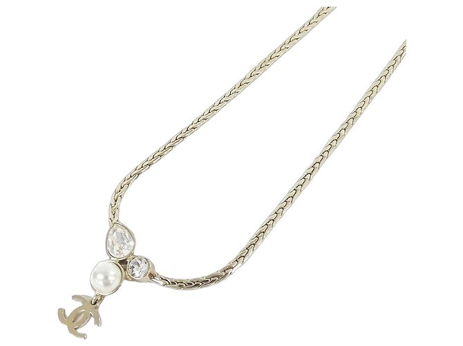 Collana Chanel in perle artificiali oro e bianche Bianco D'oro