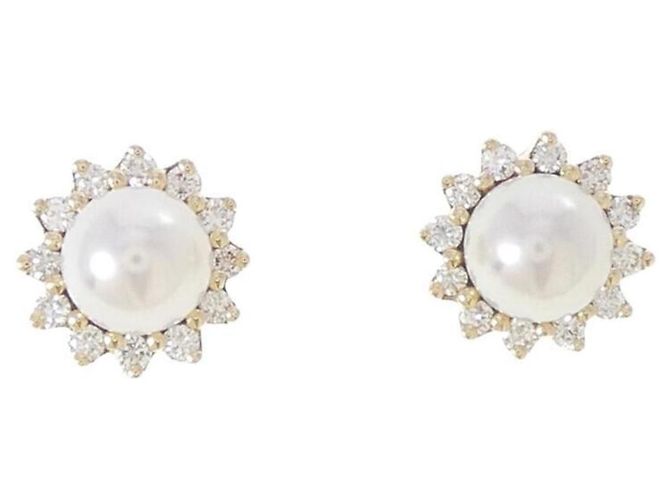 Orecchini a lobo Tiffany & Co. in oro giallo 18K e perle Akoya