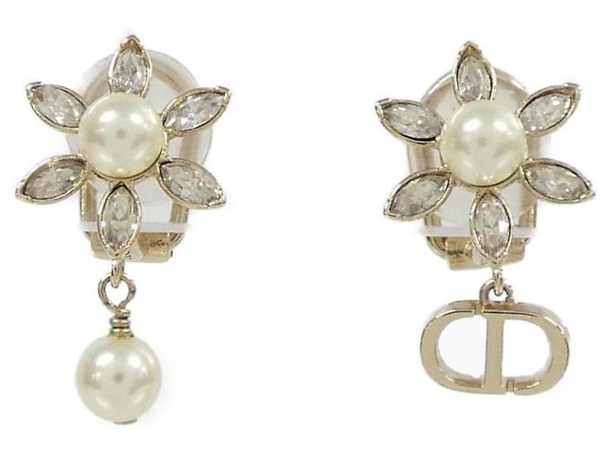Christian Dior Bloom Ohrringe Weiß Golden