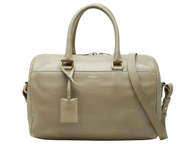Borsa a mano e a tracolla Saint Laurent Duffle 6 Beige