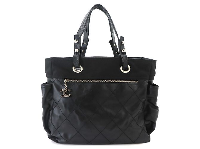 Classique Sac à main Cabas Chanel Paris Biarritz GM Noir