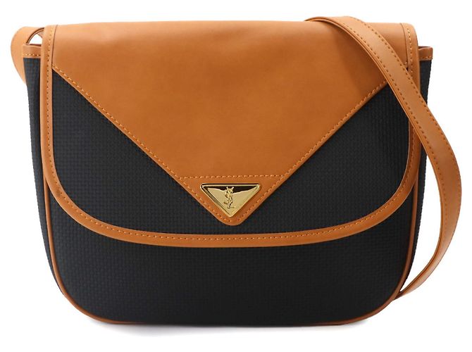 Borsa a tracolla Yves Saint Laurent nera e marrone Nero 