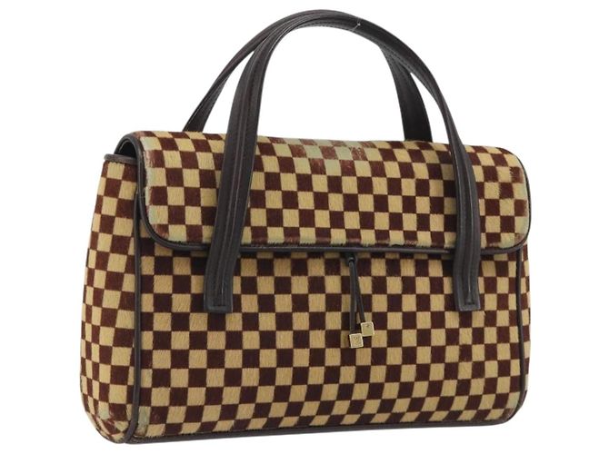 LOUIS VUITTON Damie Sovage Lion Hand Bag Black M92131 LV Auth bs36584