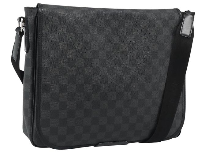 LOUIS VUITTON Damier Grafitte Daniel MM Shoulder Bag N58029 LV Auth BA14689 Damier ebene