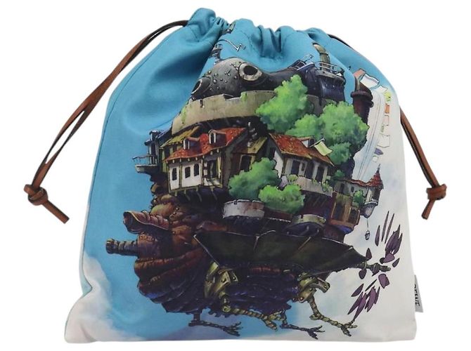 LOEWE Studio Ghibli Howl's Moving Castle Pouch Nylon Blue Auth 167480M