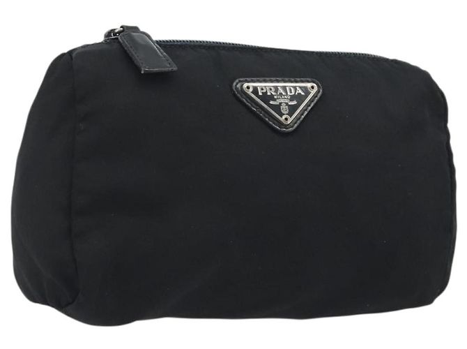 Pouch PRADA Nylon Nero Argento Auth 192554 