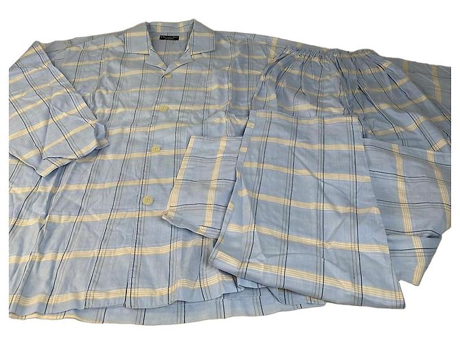 Conjunto de Pijama Dior Vintage para Hombre de Algodón Azul Claro y Marino M Azul marino